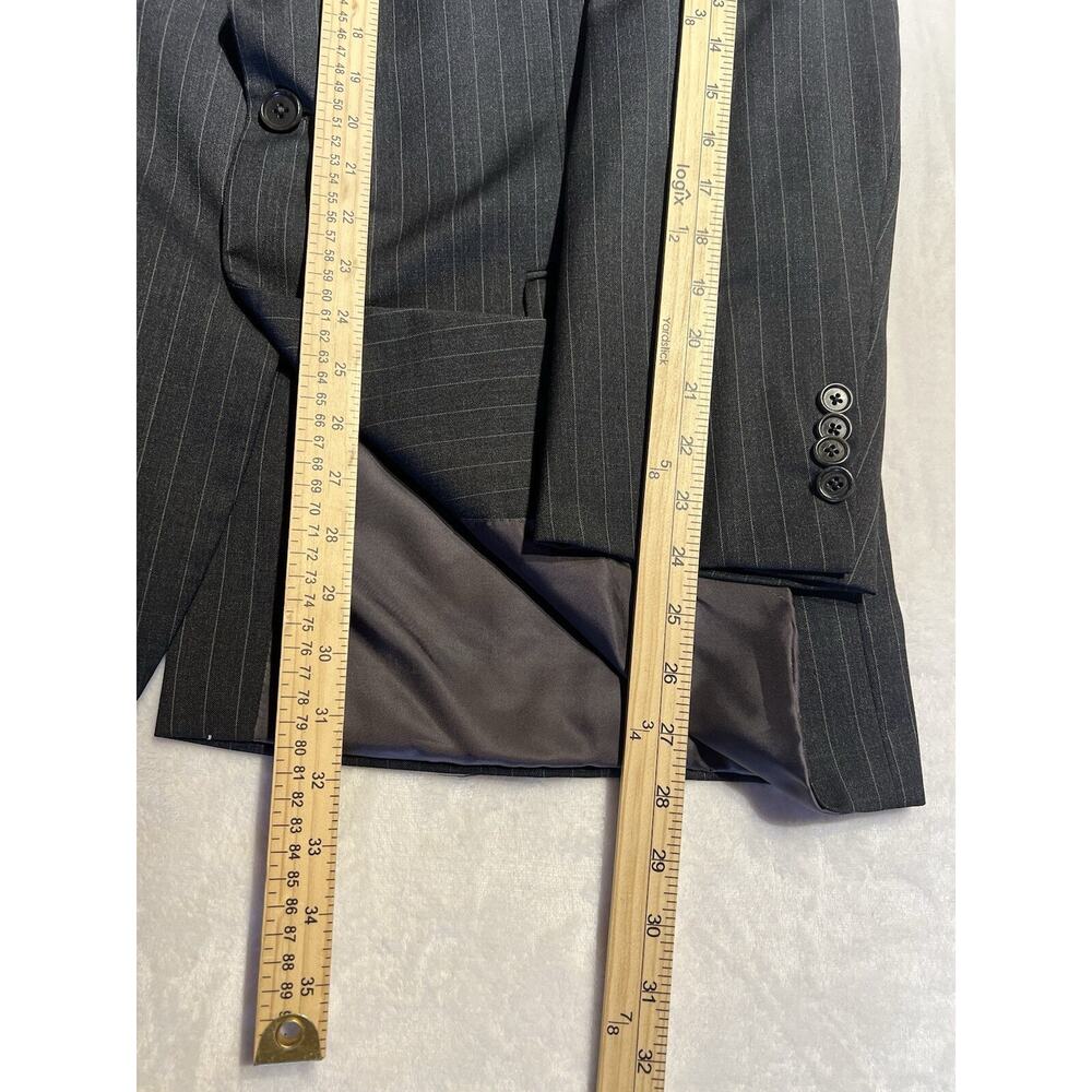 Brooks Brothers Madison 1818 42-44R Gray Stripe Blazer Sport Coat Italian Wool - Picture 13 of 16
